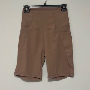 Wilo The Label Ribbed Taupe Bike Shorts